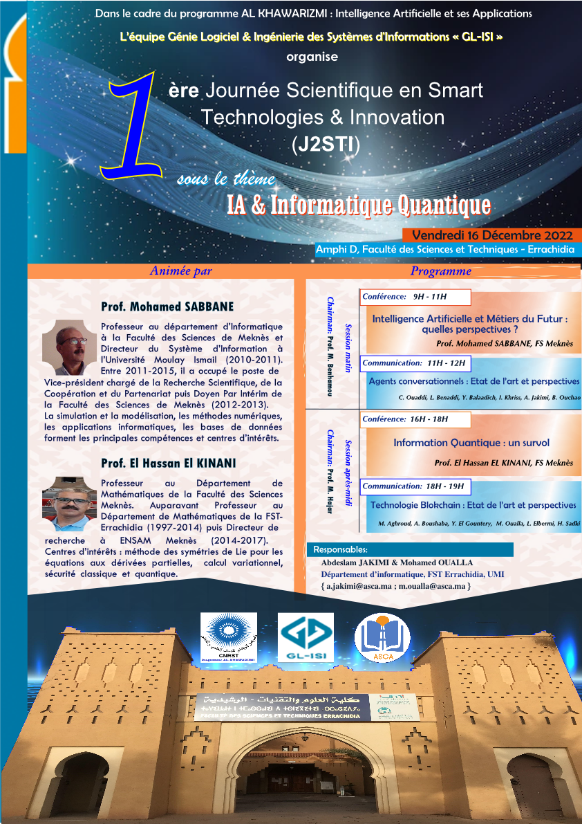 1ère édition de la Journée Scientifique en Smart Technologies & Innovation (J2STI)